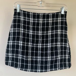 GREY BANDIT (STORIA) “ALL TOO WELL” BLACK & WHITE PLAID MINI SKIRT, SIZE MEDIUM